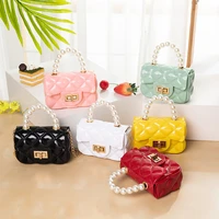 women mini jelly purse and handbag 2022 new elegant girls pvc jelly messenger portable chain bag ladies rhombus small square bag