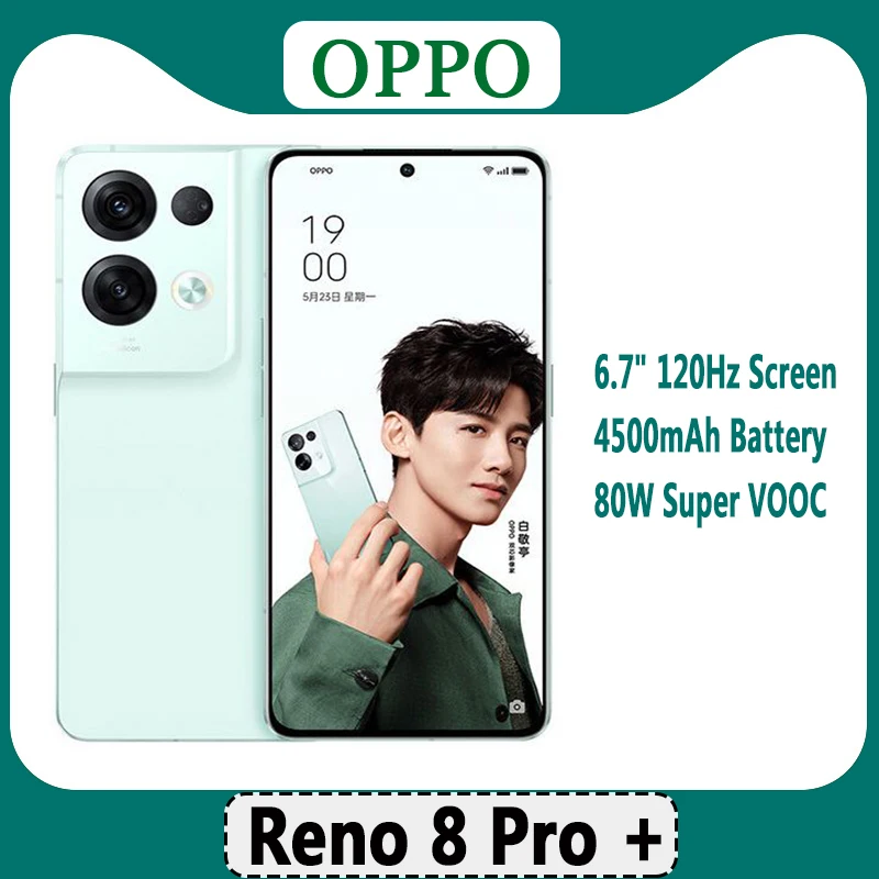 

OPPO Reno 8 Pro Plus Mobile Phone 6.7" OLED 120Hz Screen 50MP Camera 80W Super VOOC Android 12 4500mAh ColorOS 12.1