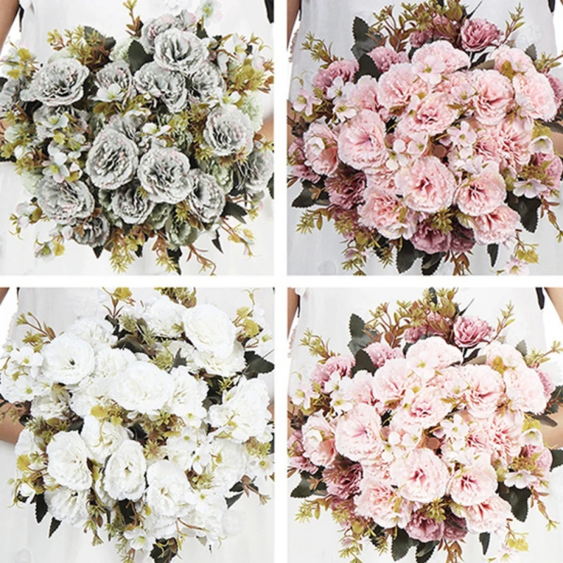 

Fake Carnation Wedding Flower Christmas Scrapbooking Home Decor Bridal Accessories Artificial Flowers Mother's Day Gift Bouquet