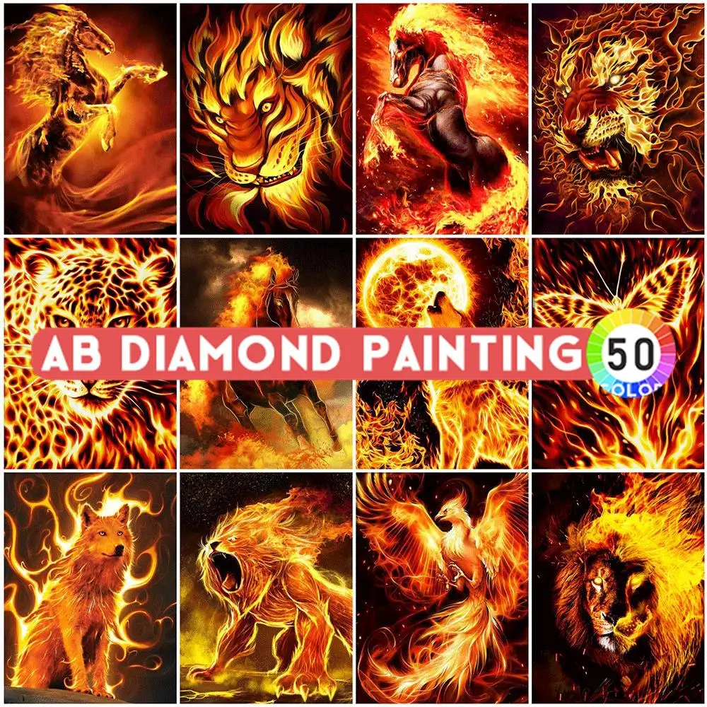 

AB сверла алмазная живопись волк животные квадратные круглые Алмазная вышивка лошади DIY Стразы мозаика Лев рукоделие роспись