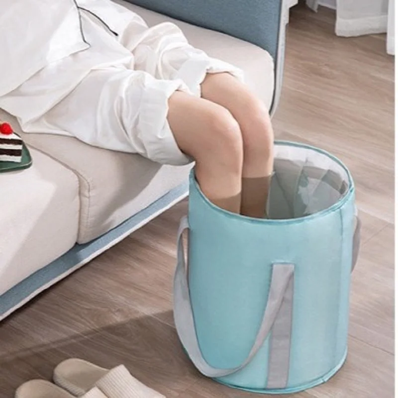 

Foot Tub Foldable Portable Bath Bag Wash Basin Water Bucket Large Capacity Bath Feet Spa Massage Washing Tub For Outdoor Travel