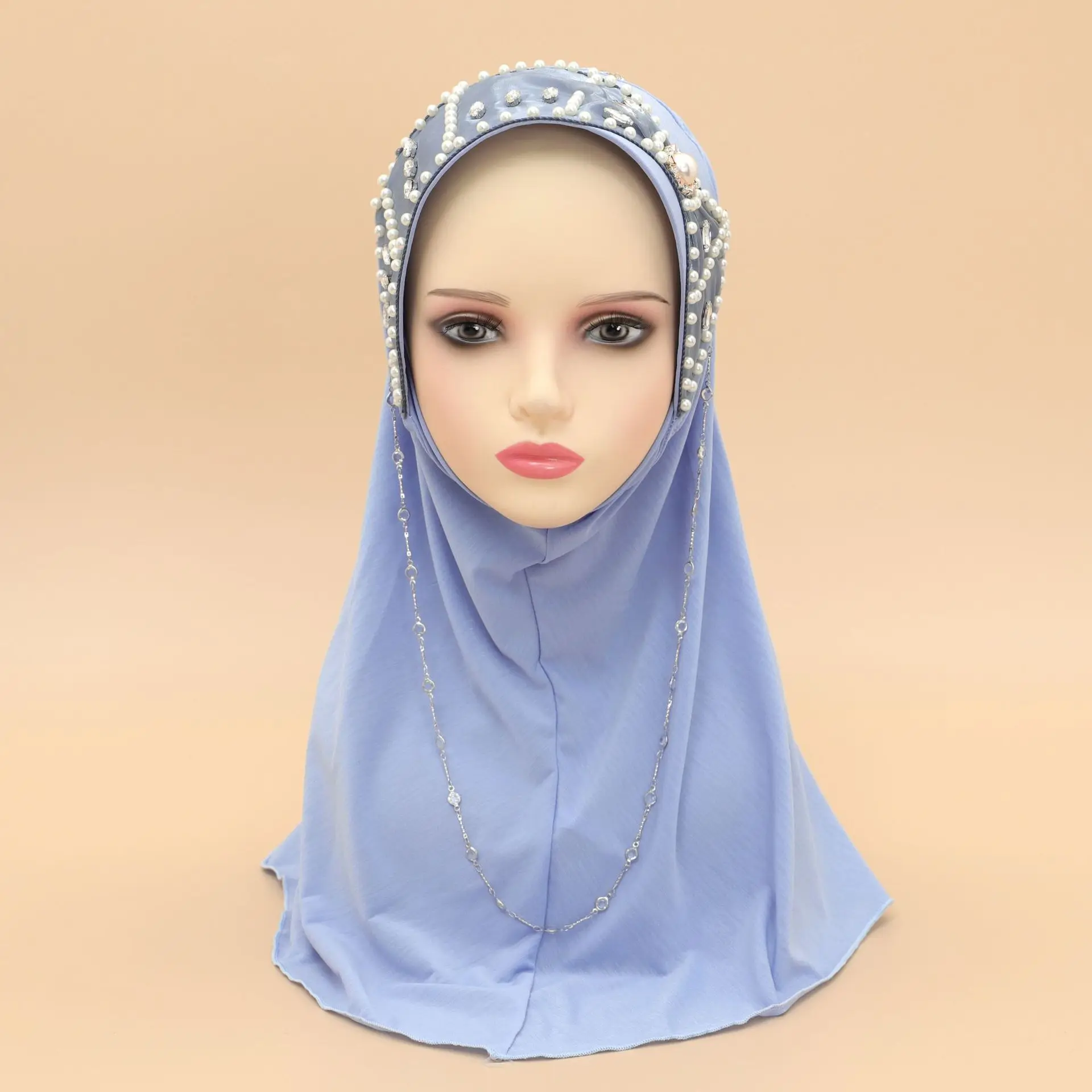 Мусульманский хиджаб с бриллиантами хиджабы из бисера арабские женщины готовый