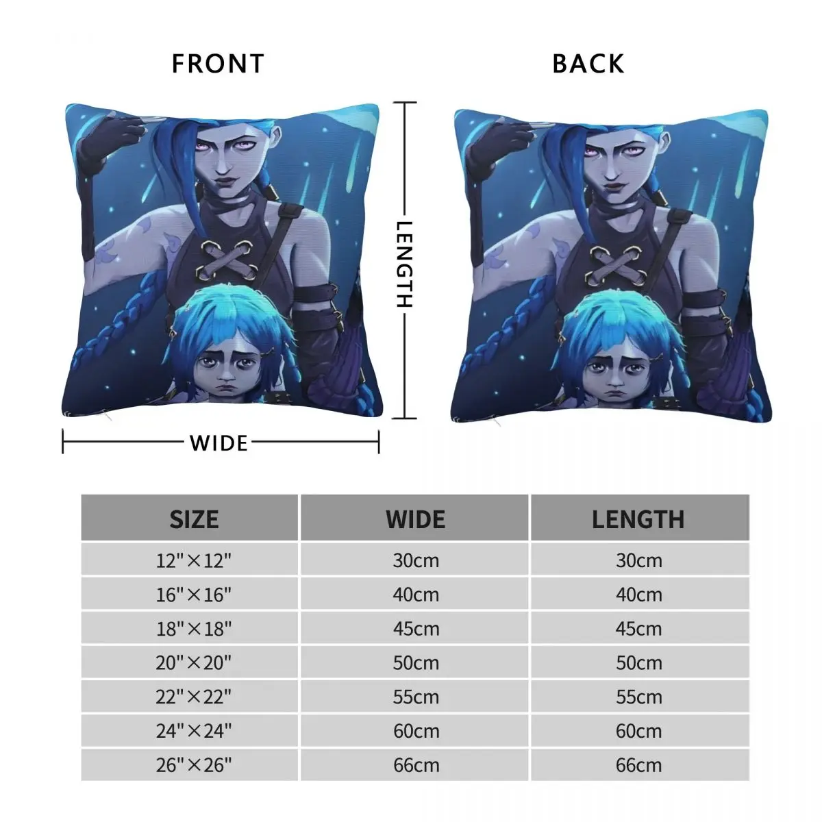 Jinx_Powder BaoBao Arcane квадратная наволочка потрясающая из полиэстера для дома 18 &quotx 18&quot