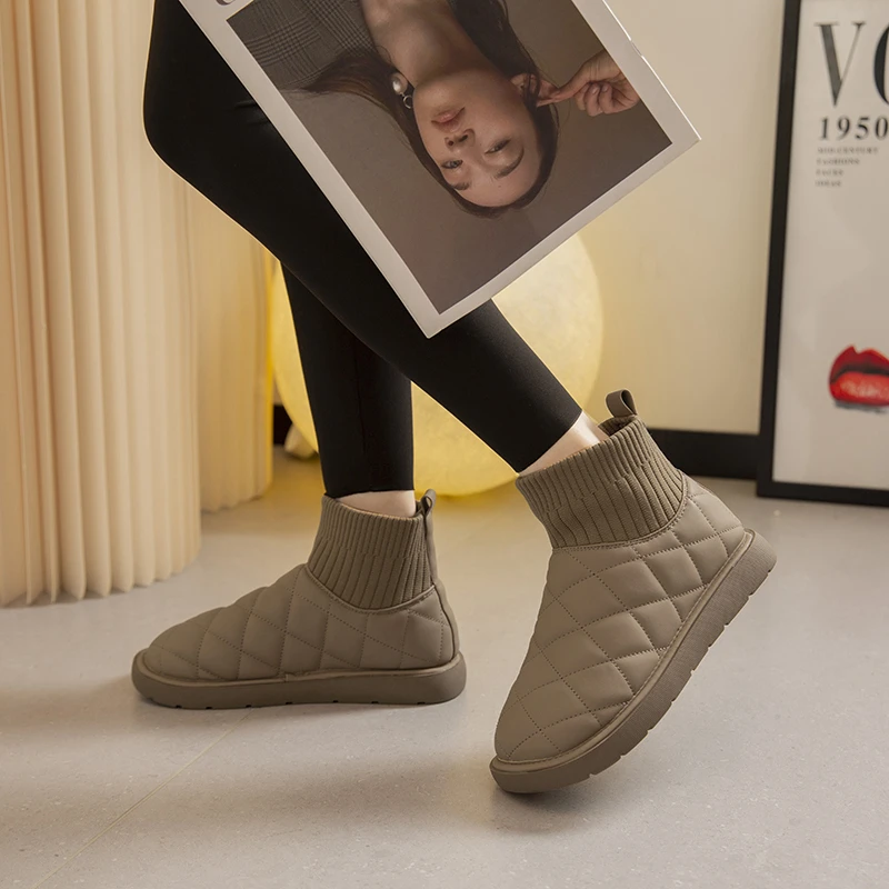 

Women Winter Ankle Boots Korean Flat Shoes New Fashion Chelsea Snow Boots Casual Shoes Sport Femme Motorcycle Bottine Zapatillas