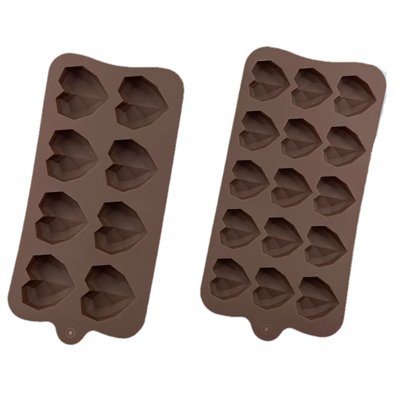 

2022 New Heart Chocolate Molds 15/8 Cavity love Shape Silicone Wedding Candy Baking Molds Cupcake Decorations Cake 3D DIY Mold