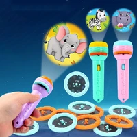 d5 flashlight projector torch lamp toy baby sleeping story book early education toy kid holiday birthday xmas gift light up toy