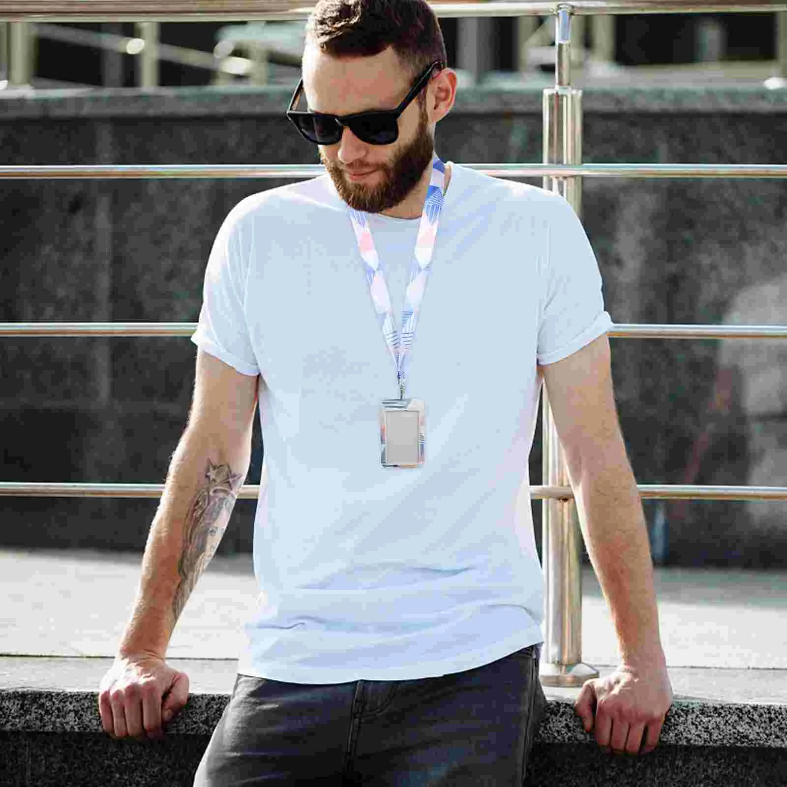 

Lanyard Card Holder Lanyards Id Cards Sleeve Portable Wallet Cover Delicate Pattern