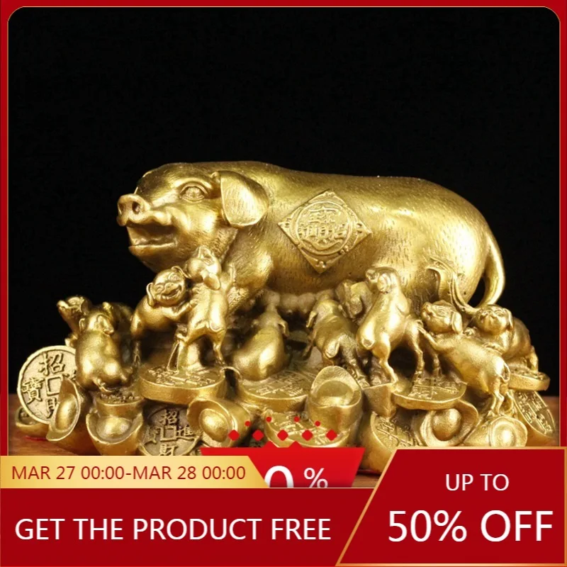 

Copper Pig Decoration Multi-Pig Twelve Zodiac Pig Study Office Living Room Crafts Decoration