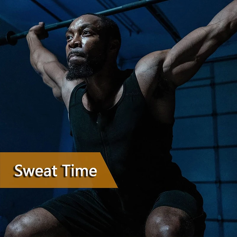 Sauna Sweat Vest Workout Tank Top Waist Trainer for Men Compression Workout Enhancing Vest With Zipper Suit Gym Clothing