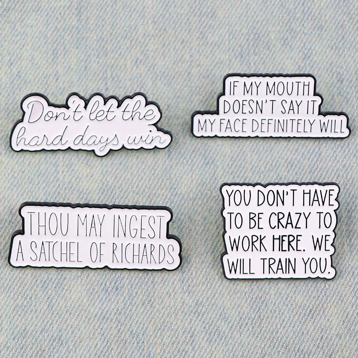 Эмалированные значки с цитатами белые броши для детской одежды рюкзак на лацкан