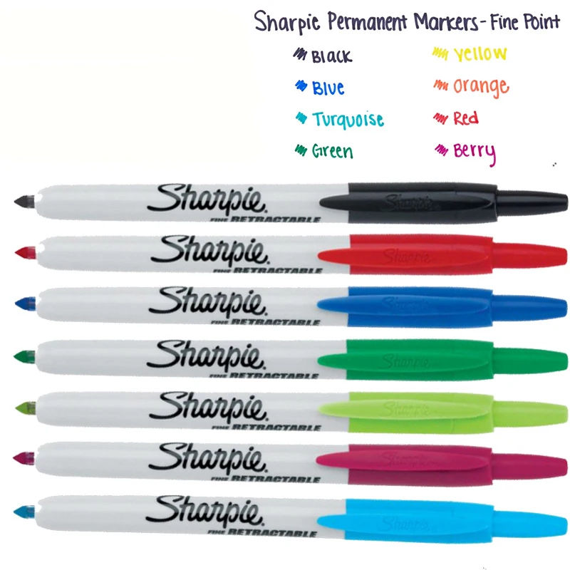 12pcs Sharpie Retractable Permanent Marker Oil Ultra Fine Po