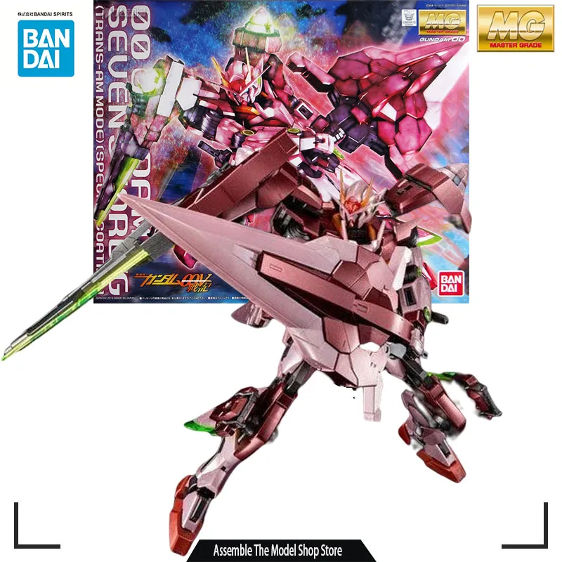 

Bandai Original Model Kit MG PB GN-0000GNHW/7SG 00 GUNDAM 1/100 Anime Action Figure Assembly Model Toy Robot Gift for Boys