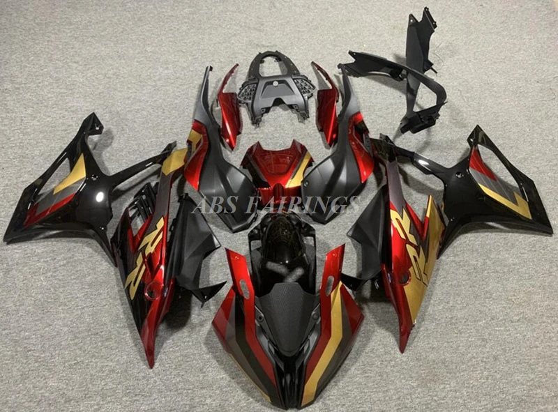 

Новый комплект обтекателей для мотоцикла ABS, подходит для BMW S1000RR 2019 2020 2021 19 20 21 22 HP4, кузов красного и золотого цвета на заказ