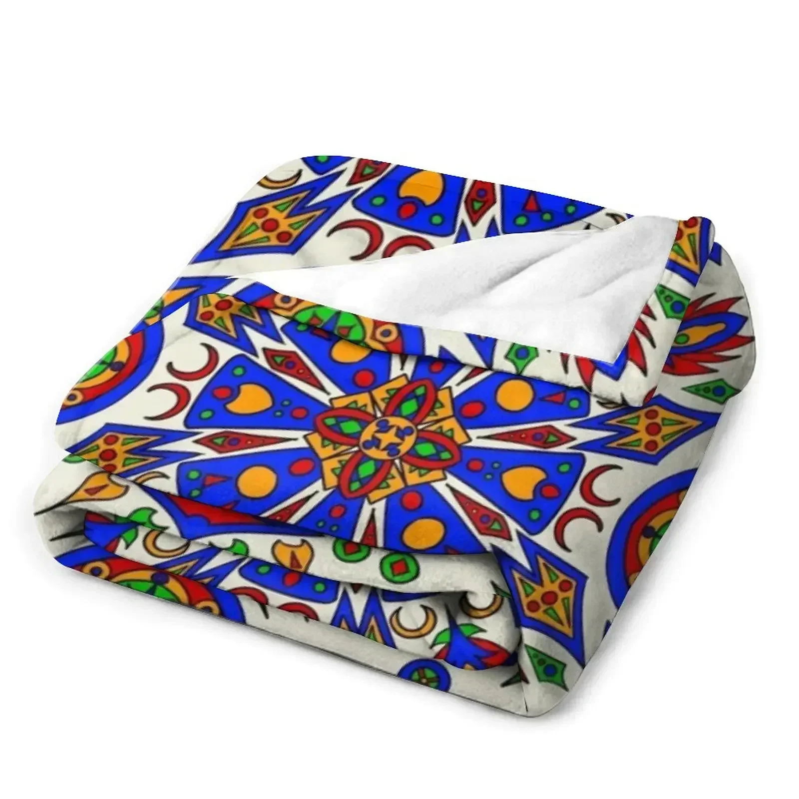 Турецкая цветочная плитка # 3-х мягких роскошных походных одеял