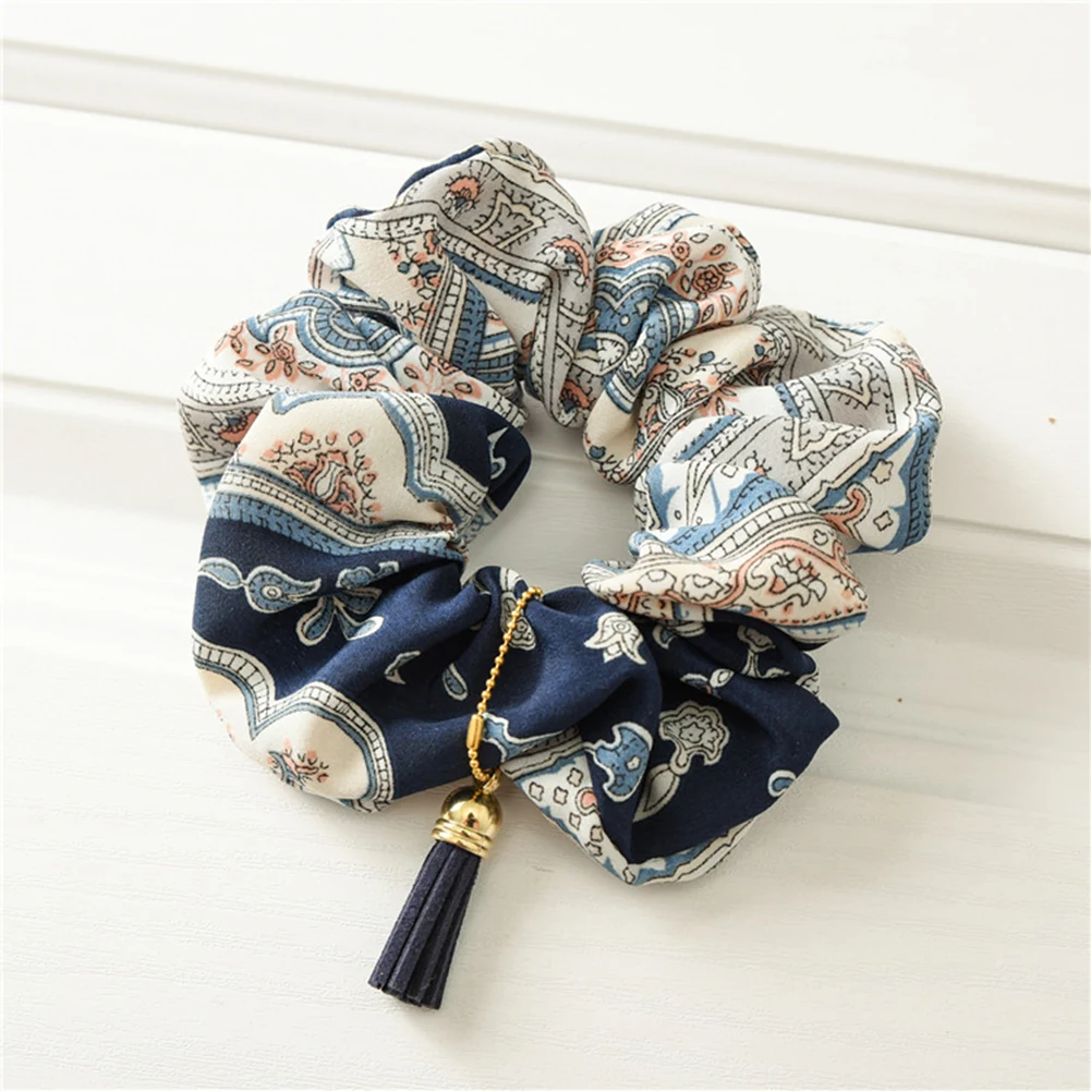 

Newest Korean Woman Big Elegant Elastics Hair Band Vintage Colorful Scrunchies Hair Ties Ladies Ponytail Hold Hair Accessories