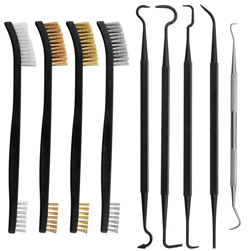 

9Pcs Mini Wire Brush Set With Comfortable Handle Anti-corrosion Cleaning Tools For Families Workshops