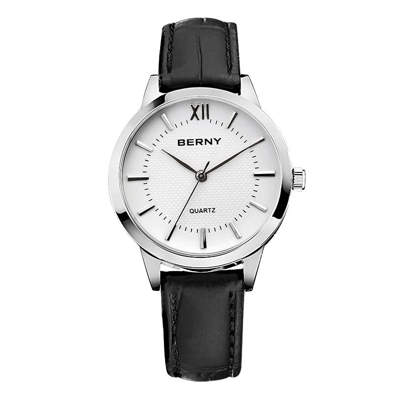 

BERNY Quartz Watch Men Waterproof Miyota JAPAN Movement Genuine Leather Luxury Wristwatch Top Brand Bussiness Watch for Men