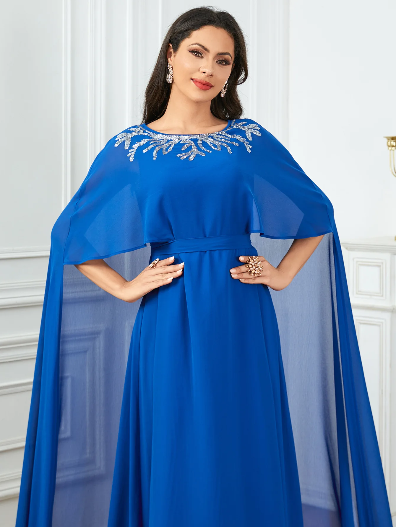 Женское платье с вышивкой Элегантное повседневное рукавами-фонариками