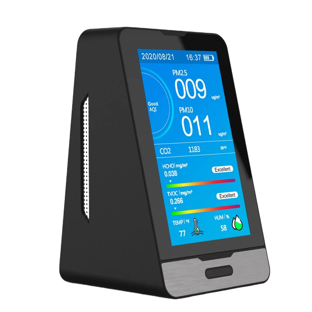

Многофункциональный измеритель CO2 PM2.5, детектор углекислого газа с Wi-Fi подключением, перезаряжаемый монитор качества воздуха, анализатор co2