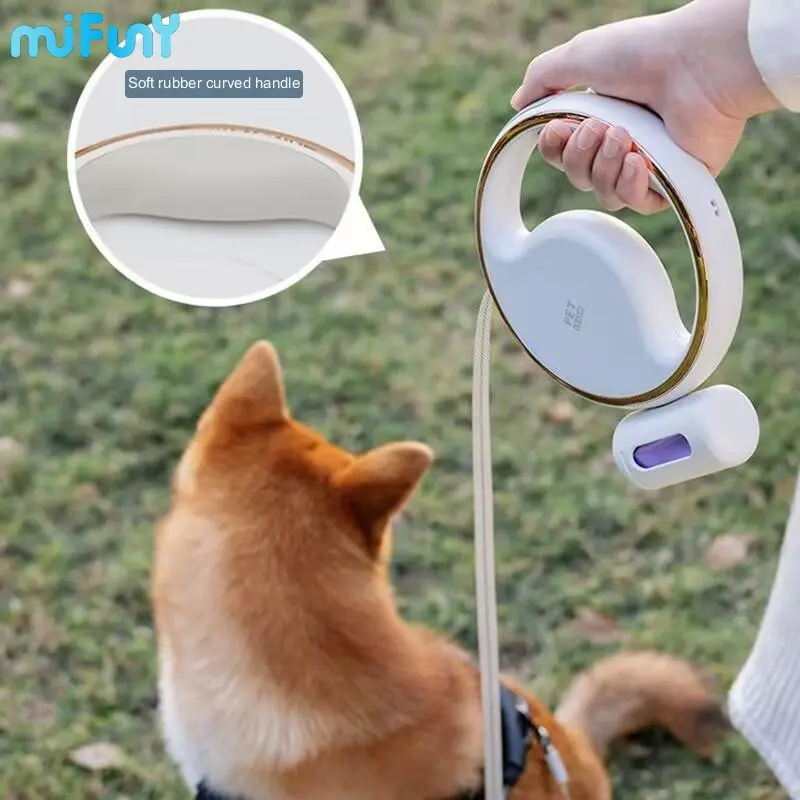 

MiFuny 3M Dog Harness Roulette Automatic Retractable Pet Collar LED Lighting with Garbage Bag Box Dog Walking Traction Rope New