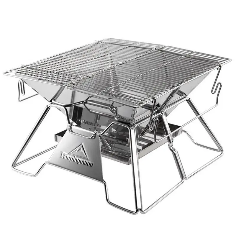 

Charcoal Grill Portable BBQ Grill Stainless Steel Folding Camping Grill Practical Cooking Tool For Picnic Hiking Camping RV