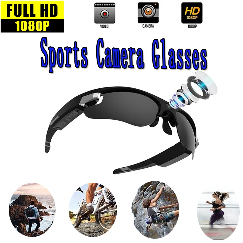 

HD 1080P Mini Glasses Camera Mp3/Mp4 Bluetooth DV Cam Polarized Lens Sunglasses Camcorder Portable Sports Glasses Video Recorder