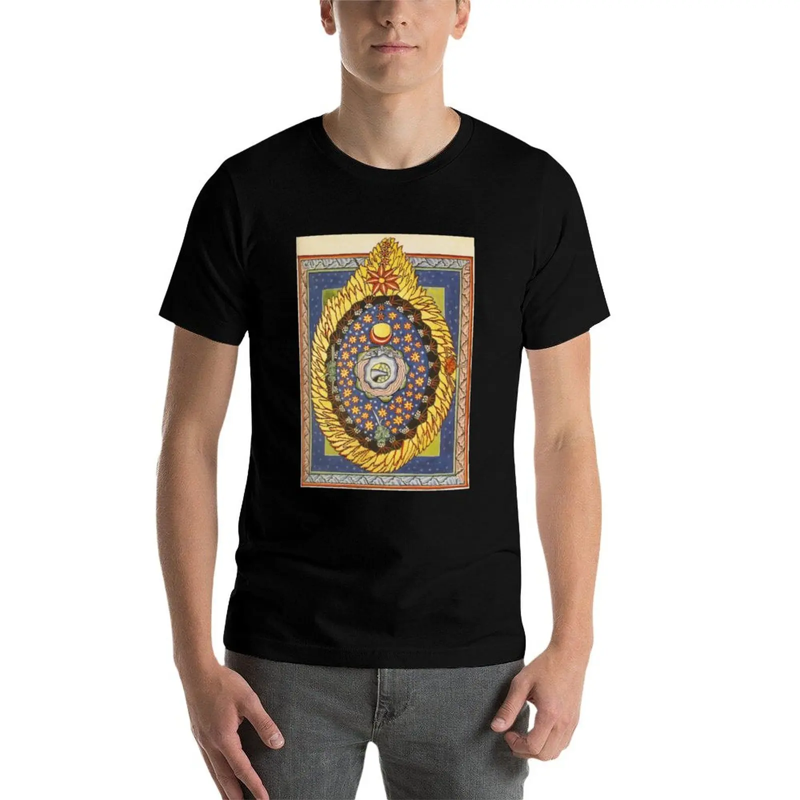 Фото Футболка Cosmic Egg by Saint Hildegard of Bingen, мужская футболка, черная хлопковая футболка, однотонная мужская футболка, комплект футболок №3