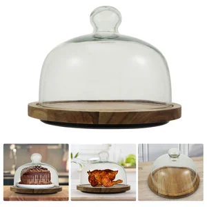 Tray Glass Cake Stand Lid Cake Plate Lid Mini Cake Dome Cupcake Holder Lid Cake Pan Display Cover Fruit Rack