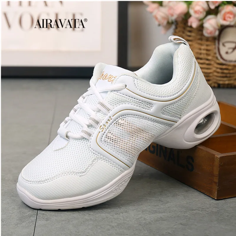Women Dancing Shoes Air Cushion Lightweight Fitness Sports Shoes Comfortable Breathable Increasing Height Walking Trainers
