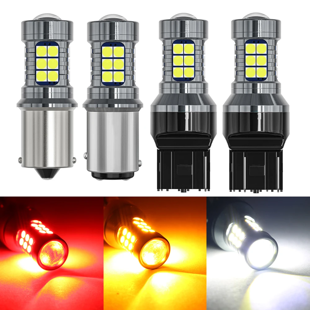 

2pcs 7440 WY21W W21W 1156 BA15S P21W 1157 P21/5W BAY15D BAU15S PY21W Canbus LED Bulbs Car Brake Lights Reverse Lamp Signal Light