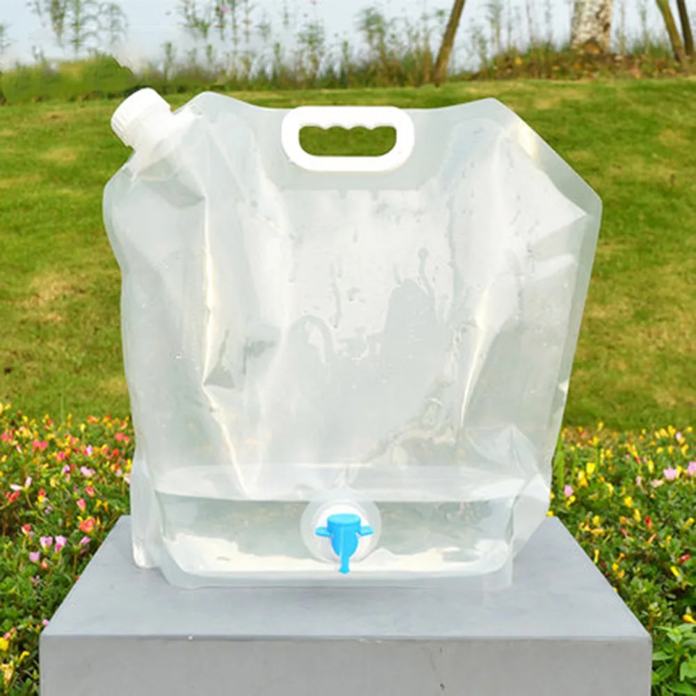 

5L+10L Foldable Water Bags Portable Outdoor Camping Hiking BBQ Water Bags Driving Camp Picnic Drink Can Container