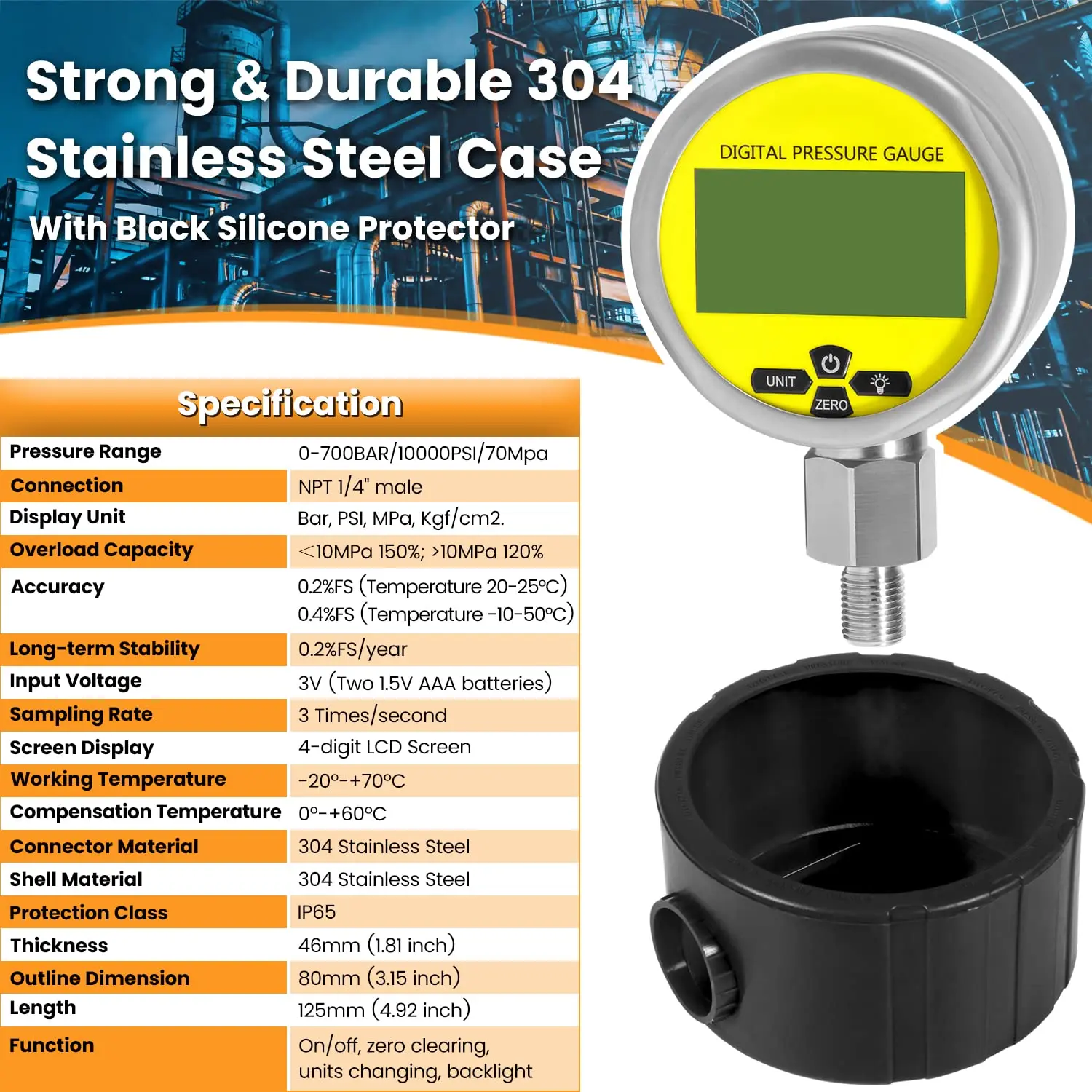 Цифровой гидравлический манометр TM 10000psi стандартный набор для измерения