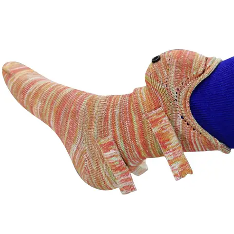 Женские вязаные носки с изображением животных, крокодила, модные вязаные узоры, причудливые вязаные манжеты, необычный современный вязаный узор