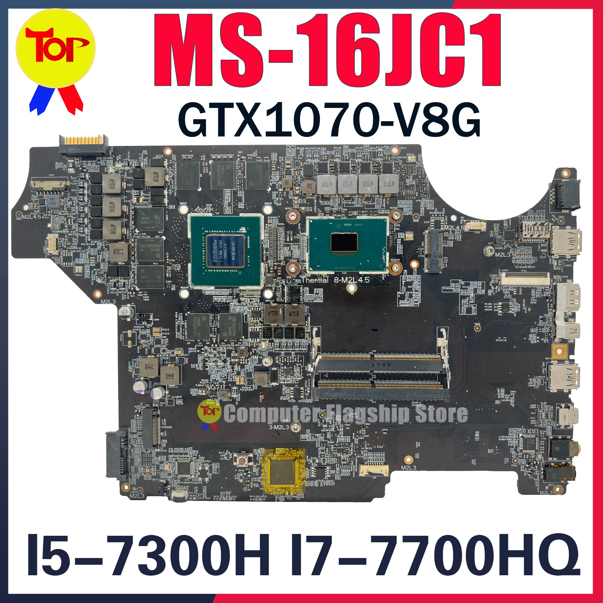 Семейная материнская плата для ноутбука MSI GE62MVR Apex PRO (7-е поколение) GE62 GE72 GE62MVR 7RG MS-16JC1 GTX1070/V8G, материнская плата 100% Testd
