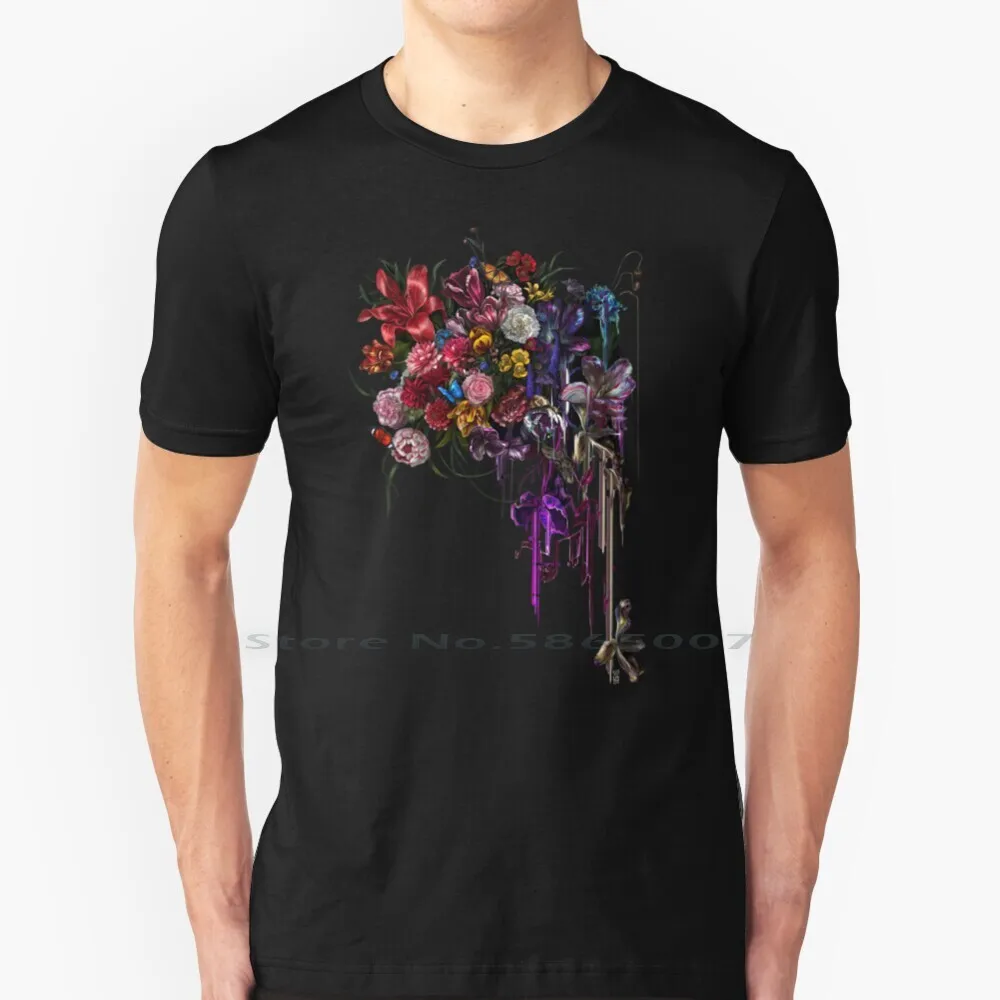 

Paradise Corrupt _ V0.2 T Shirt 100% Cotton Floral Paradise Philip K Dick Sci Fi Reality Glitch Error Rogue Code Flower Bouquet