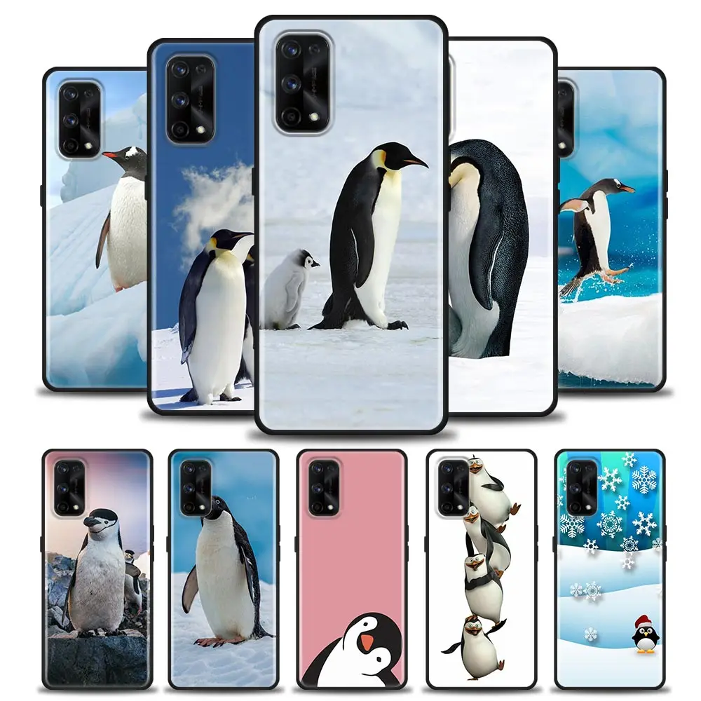 

Phone Case for Realme 5 6 7 7i 8 8i 9i 9 XT GT GT2 C17 Pro 5G SE Master Neo2 Soft Silicone Case Cover Cute Lovely Penguin Animal