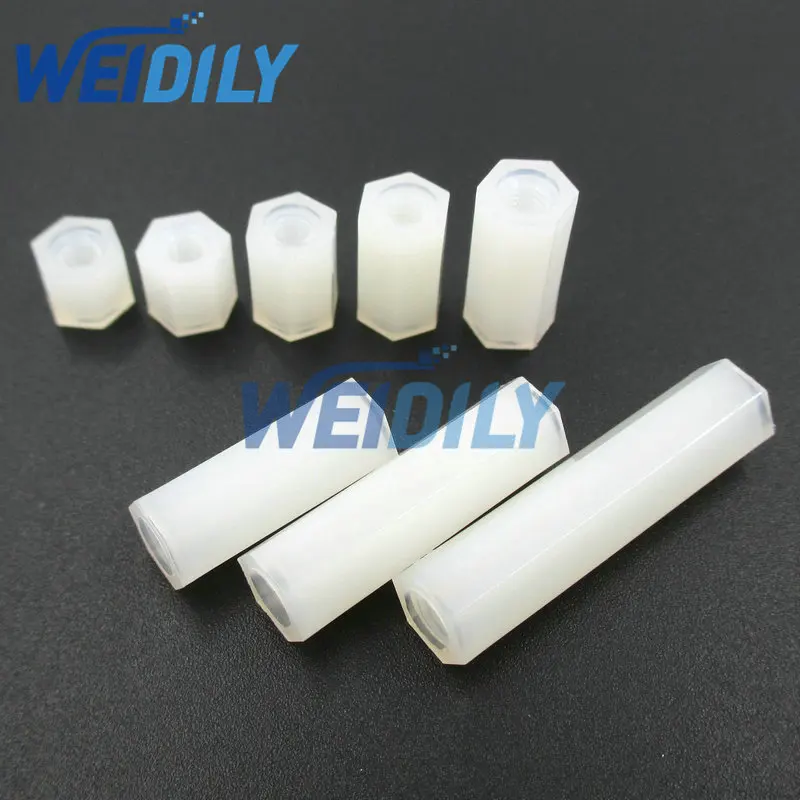 

50 шт. шестигранные винты M3 из нейлона WEIDILY для печатных плат