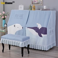 nordic piano towel piano printed fabric dust simple piano full cover half open pianos covers bench cover