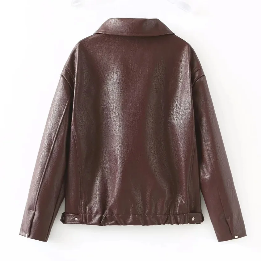 Женские кожаные куртки Женская куртка уличная одежда женская верхняя красная