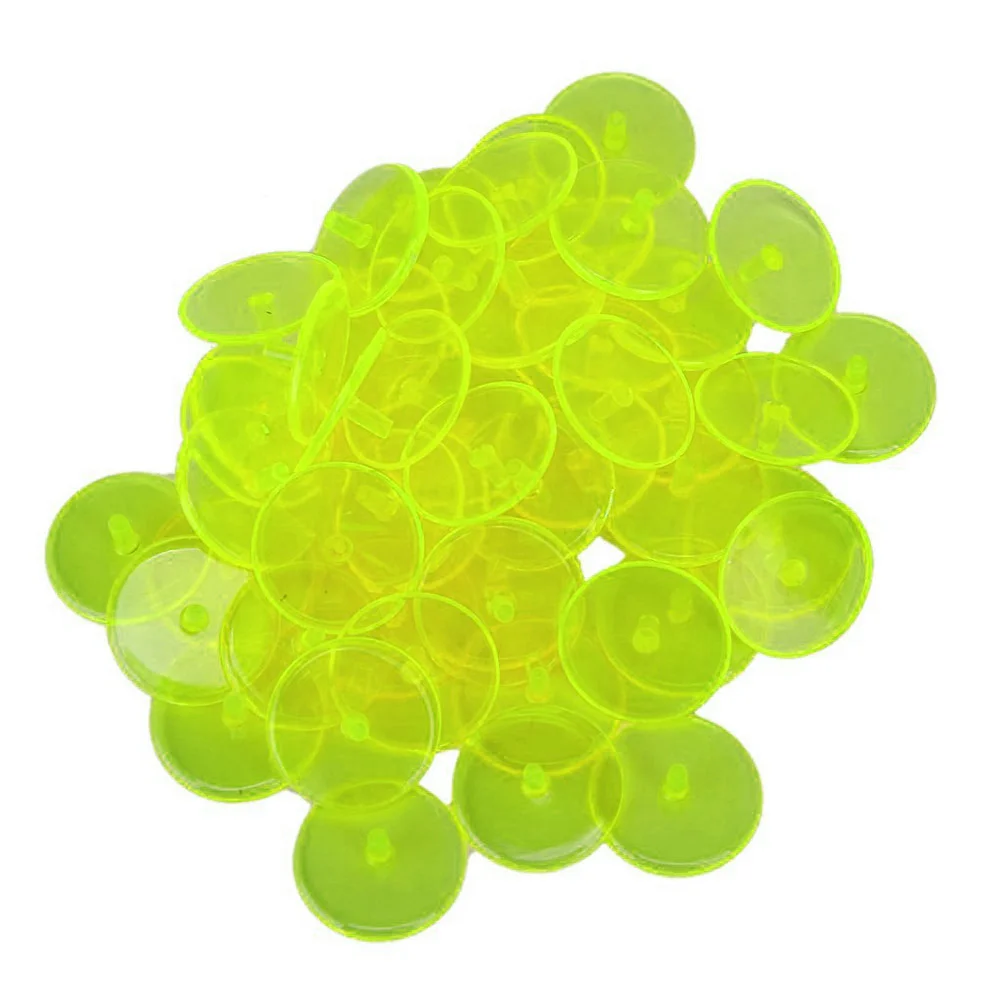 

50pcs Marker 24mm Durable Transparent Practical Plastic Round Marker for Playing
