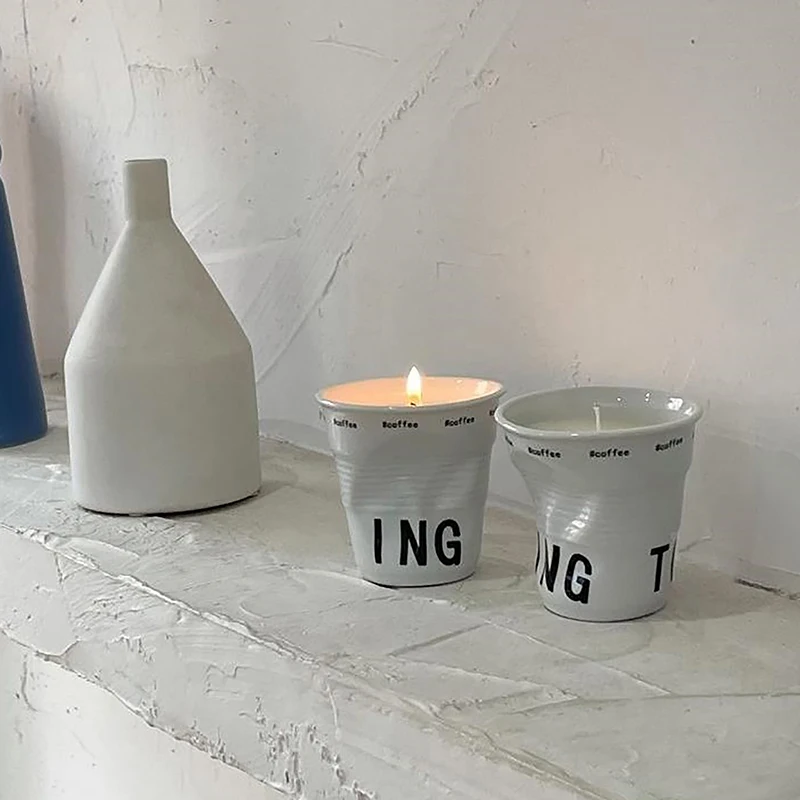Корейская Белая Керамическая Кофейная Чашка В Скандинавском Стиле С Морщинами