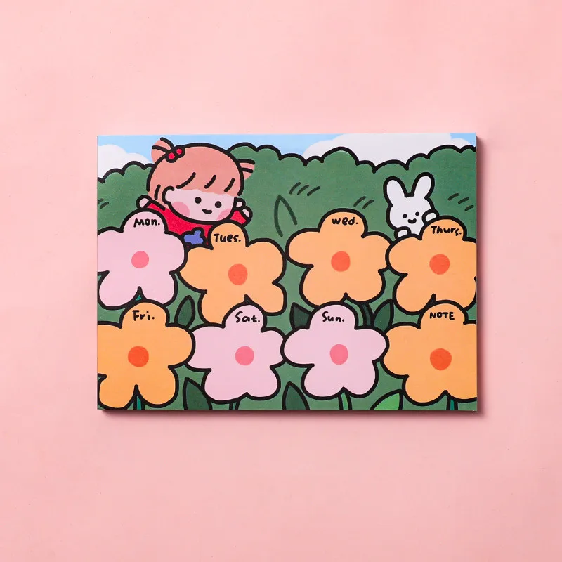 

1Pack Flower Memo Pad Cartoon Memo Writing Paper Sticky Note Office Accessories Stationery Note Office Message 11*8cm