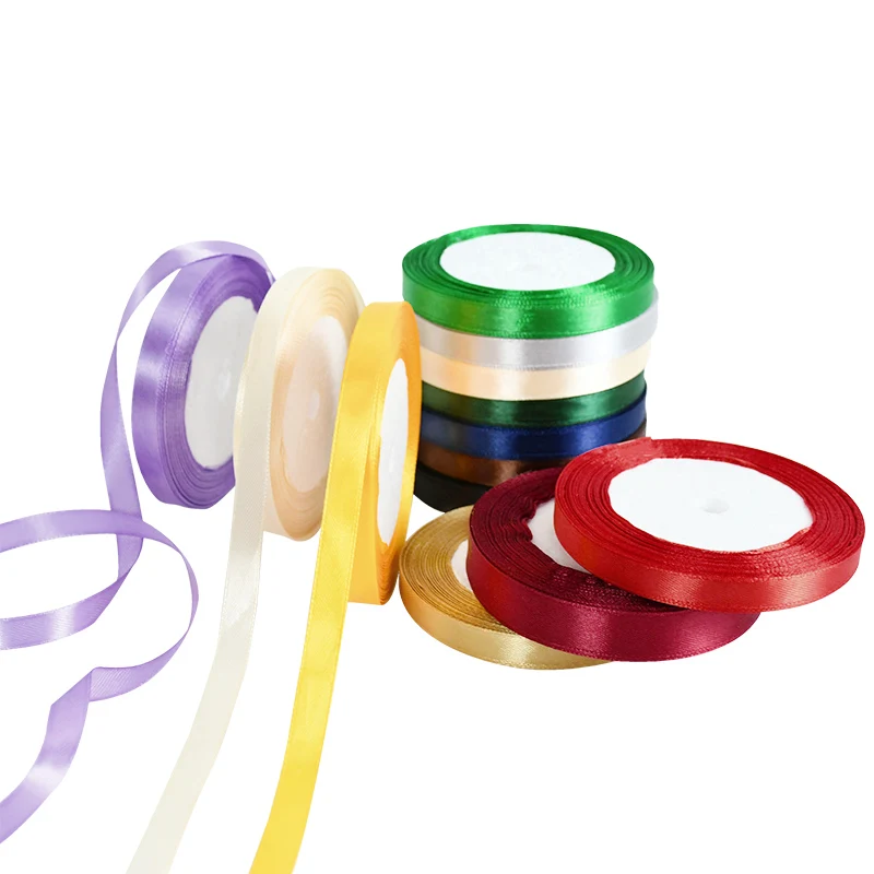 

25yard/roll Solid Color Ribbon Wedding Birthday Festive Party Bow Gifts Box Bags Cake Decorating Supplies DIY Craft Accessories