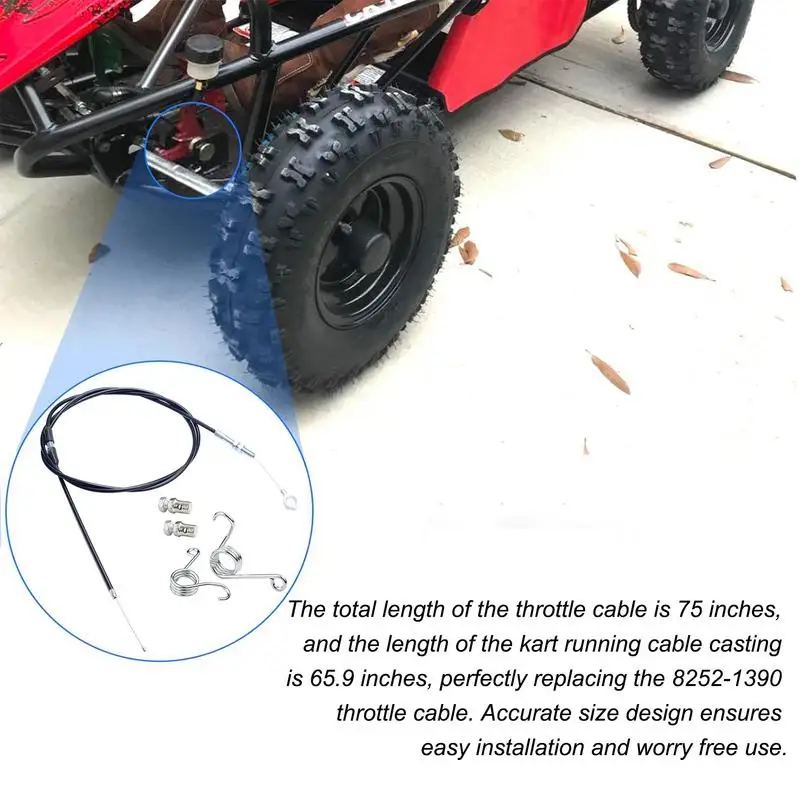 Набор тросов дроссельной заслонки для карт портативный трос 75 дюймов улучшенный