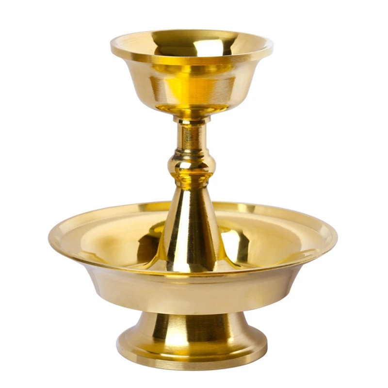 Buddhist Guardian Cup Furnishing Copper Handicraft Polishing Tibetan Tribute Buddhism Holy Water Plate Home Gift Decor