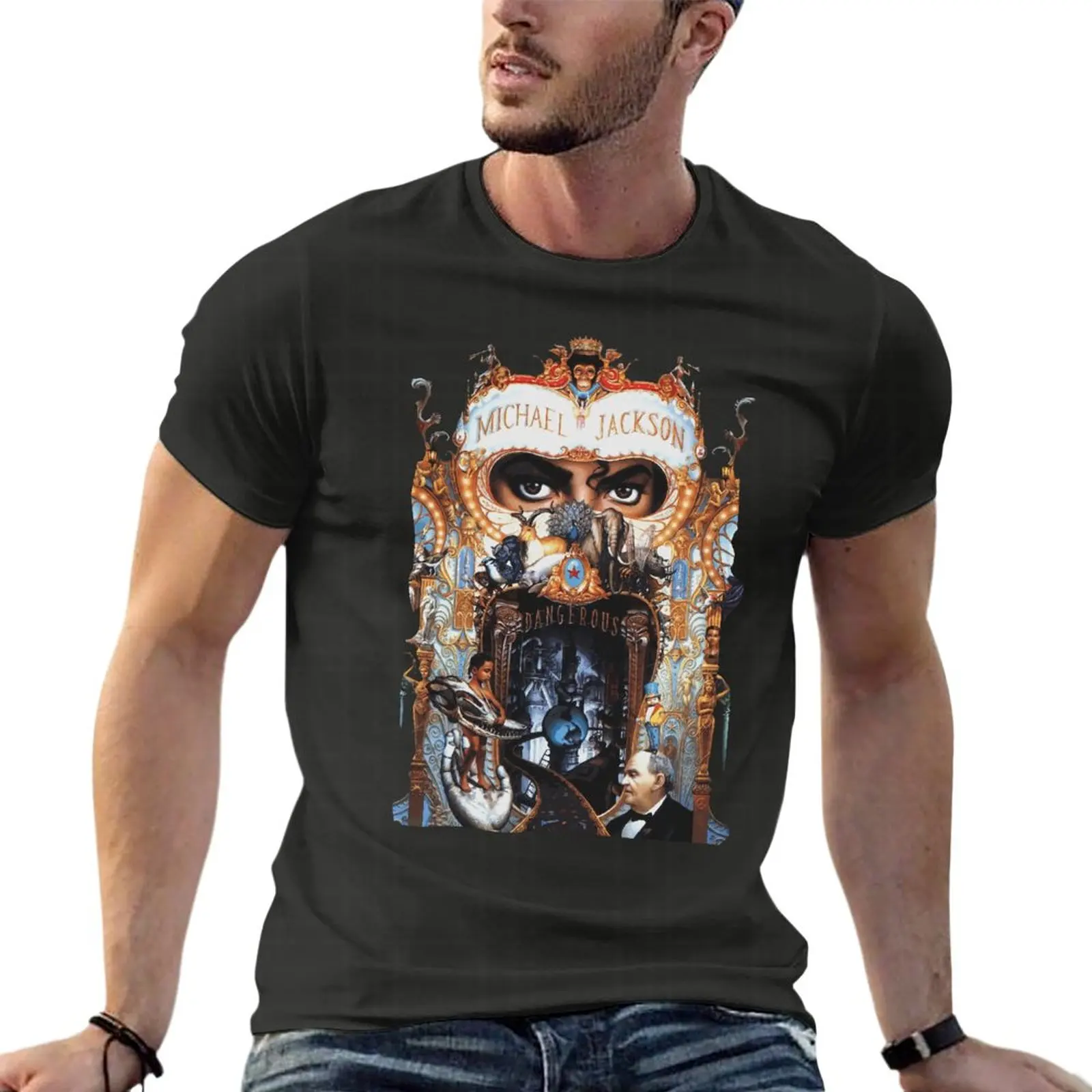 

Michael Jackson - Dangerous Oversize T Shirt Branded Men'S Clothing Short Sleeve Streetwear Plus Size Top Tee