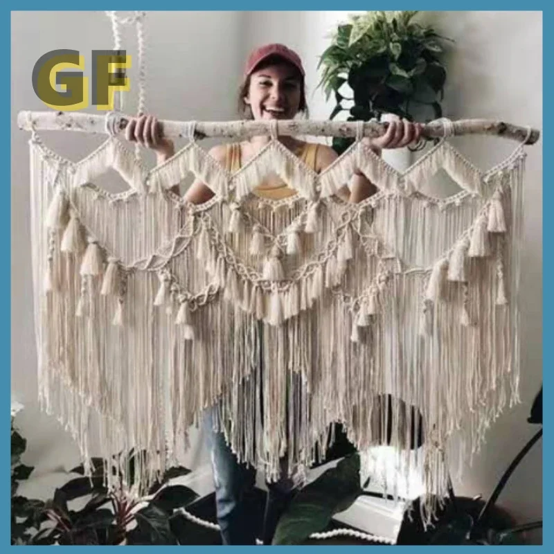 Богемный гобелен ручной работы скандинавское украшение большой настенный с