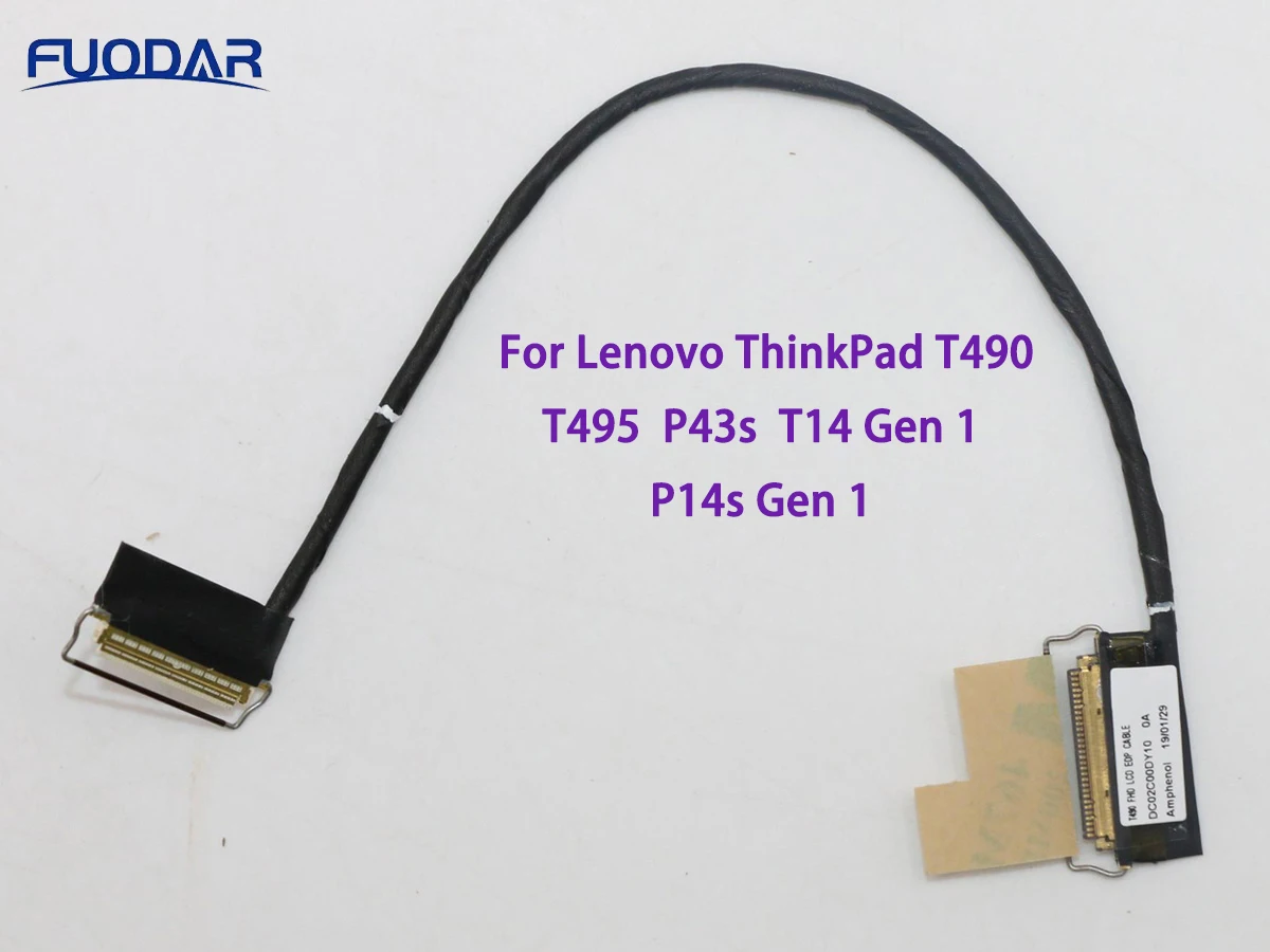 

eDP Cable For Lenovo ThinkPad T490 T495 P43s T14 Gen 1 P14s Gen 1 LCD Touch Flex Cable Upgrade WQHD DC02C00DY10 DC02C00DY20