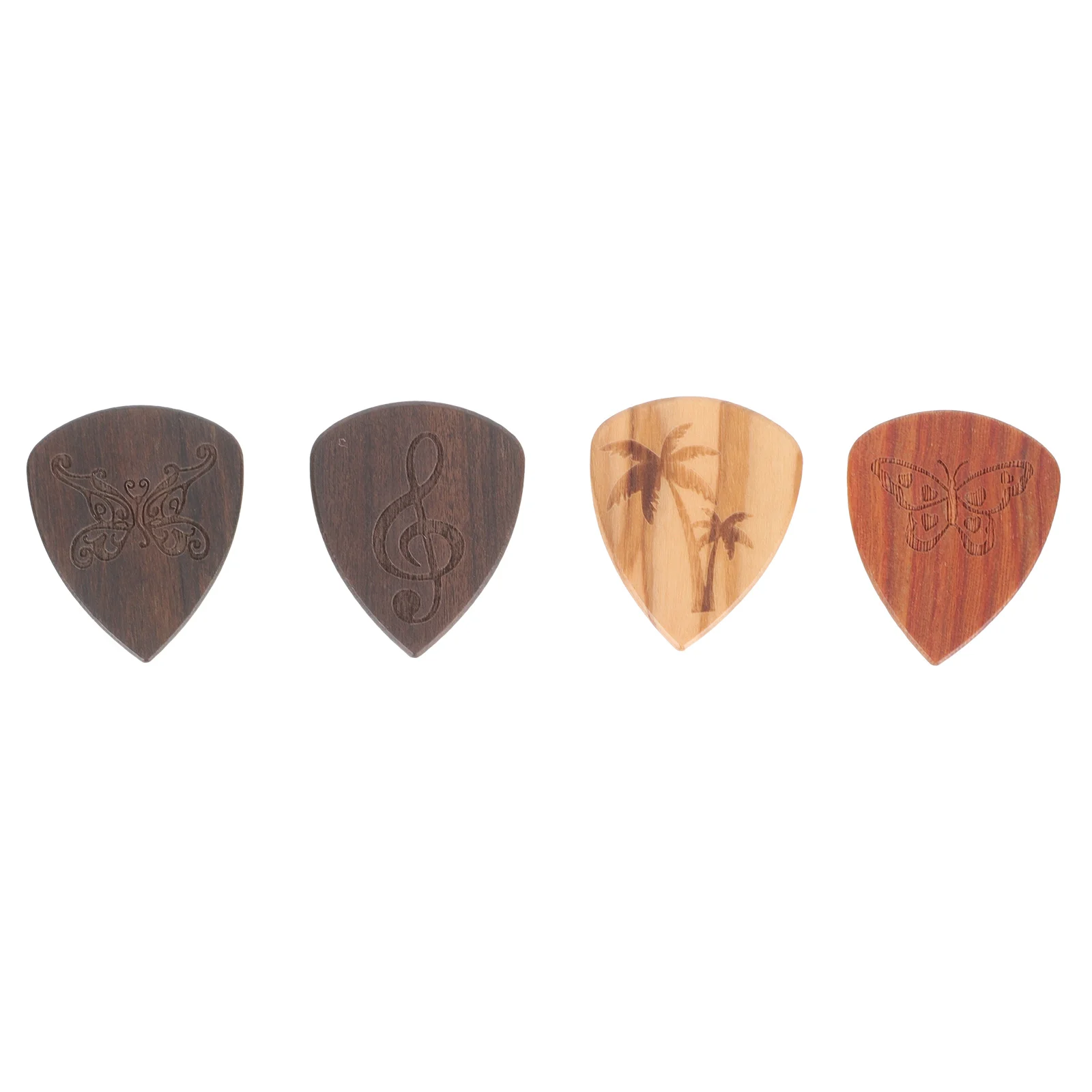 

4Pcs Wood Craft Guitar Picks Electric Guitar Picks Instrument Accessories