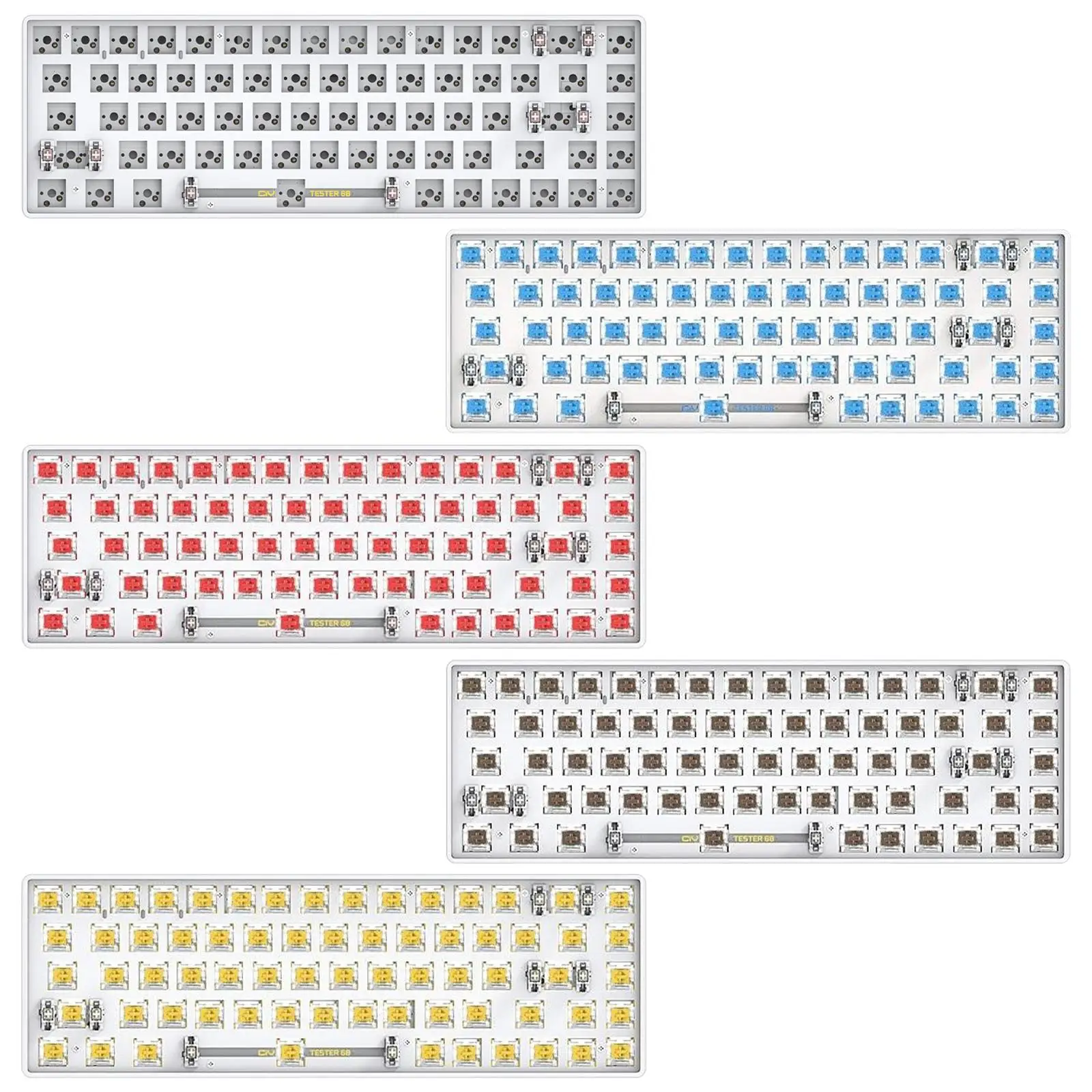 

68Keys Tester68 Mechanical Keyboard Kit Two Modes 2.4G/Bluetooth 5.0 Hot-Swappable Shaft Tester for PC Men Women Boys Girls